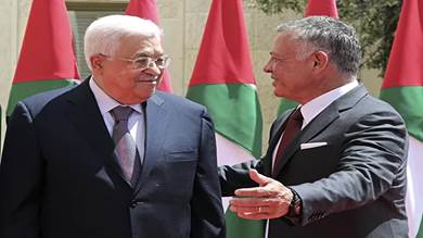 الملك عبد الله والرئيس الفلسطيني محمود عباس